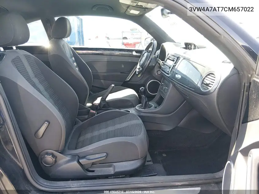 2012 Volkswagen Beetle 2.0T VIN: 3VW4A7AT7CM657022 Lot: 45645210