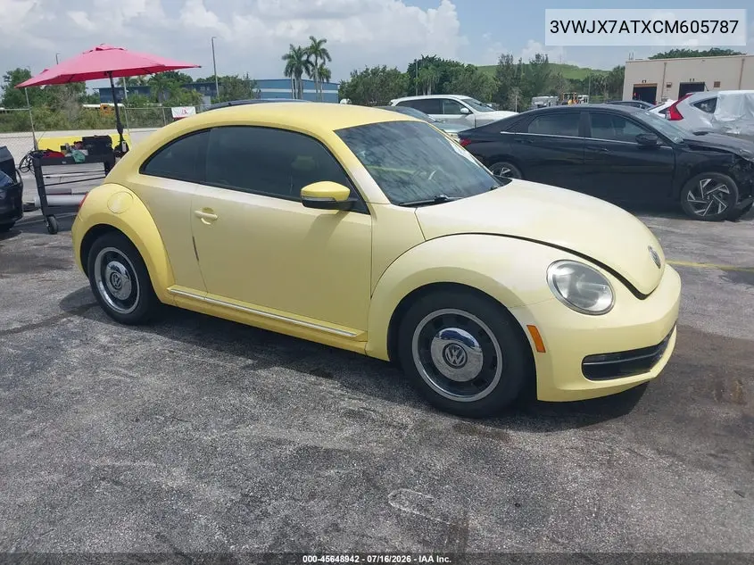 2012 Volkswagen Beetle 2.5L VIN: 3VWJX7ATXCM605787 Lot: 45648942
