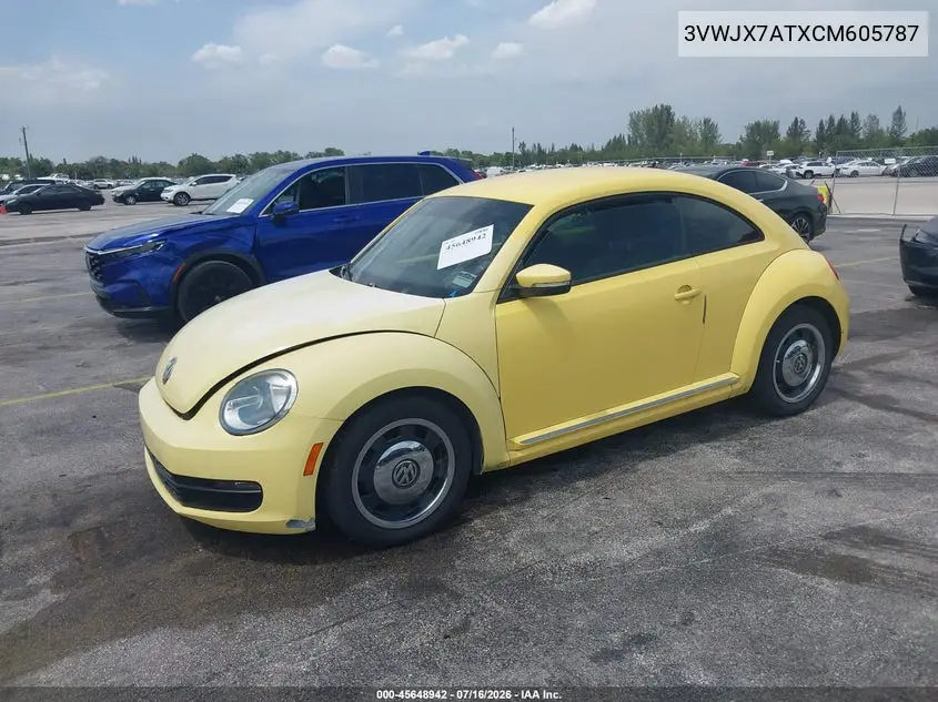 2012 Volkswagen Beetle 2.5L VIN: 3VWJX7ATXCM605787 Lot: 45648942