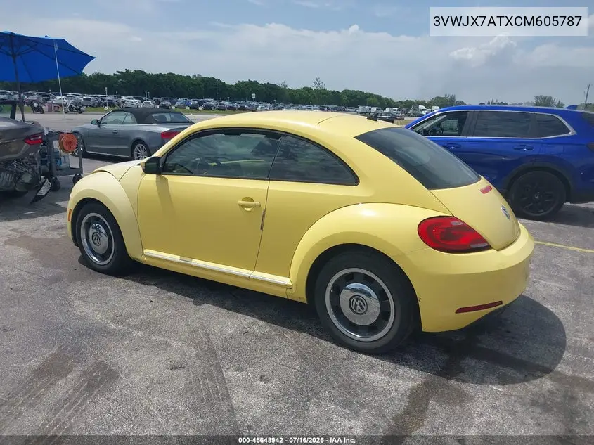 2012 Volkswagen Beetle 2.5L VIN: 3VWJX7ATXCM605787 Lot: 45648942