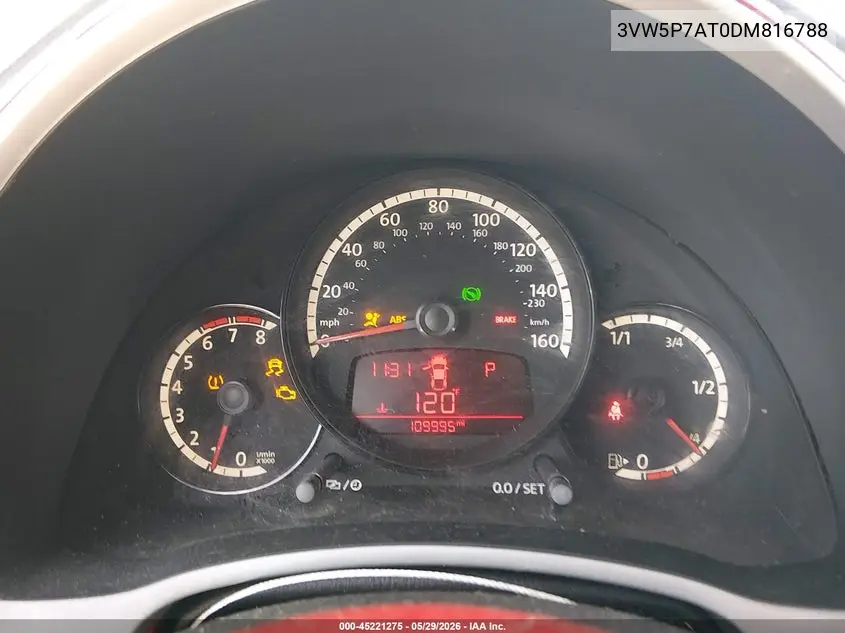 2013 Volkswagen Beetle 2.5L VIN: 3VW5P7AT0DM816788 Lot: 45221275