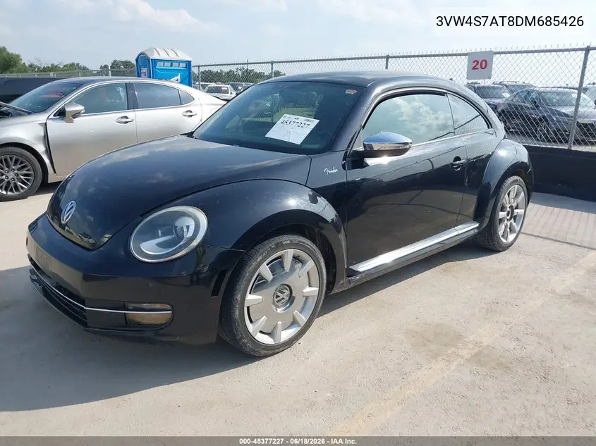 2013 Volkswagen Beetle 2.0T Fender Edition/2.0T Turbo/R-Line VIN: 3VW4S7AT8DM685426 Lot: 45377227