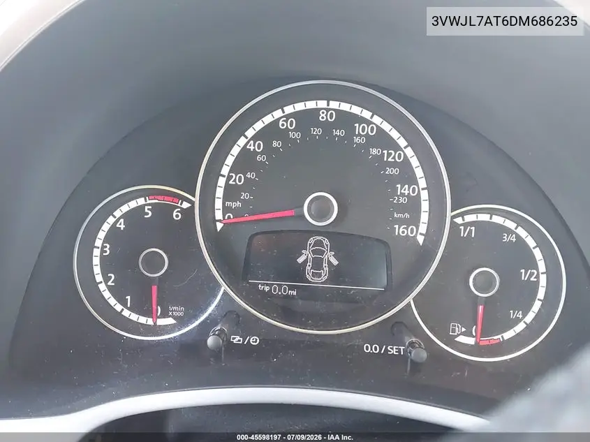 2013 Volkswagen Beetle 2.0L Tdi VIN: 3VWJL7AT6DM686235 Lot: 45598197