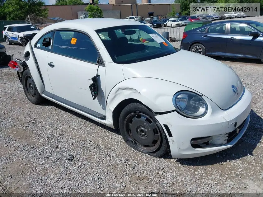 2014 Volkswagen Beetle 1.8T Entry VIN: 3VWF17AT8EM642914 Lot: 45201427