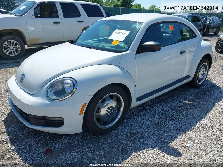 2014 Volkswagen Beetle 1.8T Entry VIN: 3VWF17AT8EM642914 Lot: 45201427
