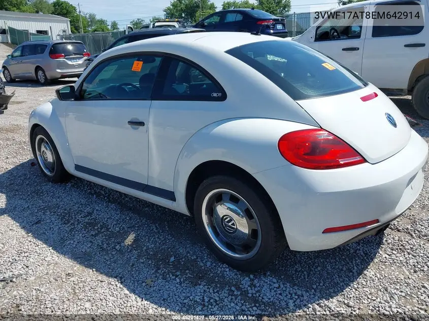 2014 Volkswagen Beetle 1.8T Entry VIN: 3VWF17AT8EM642914 Lot: 45201427