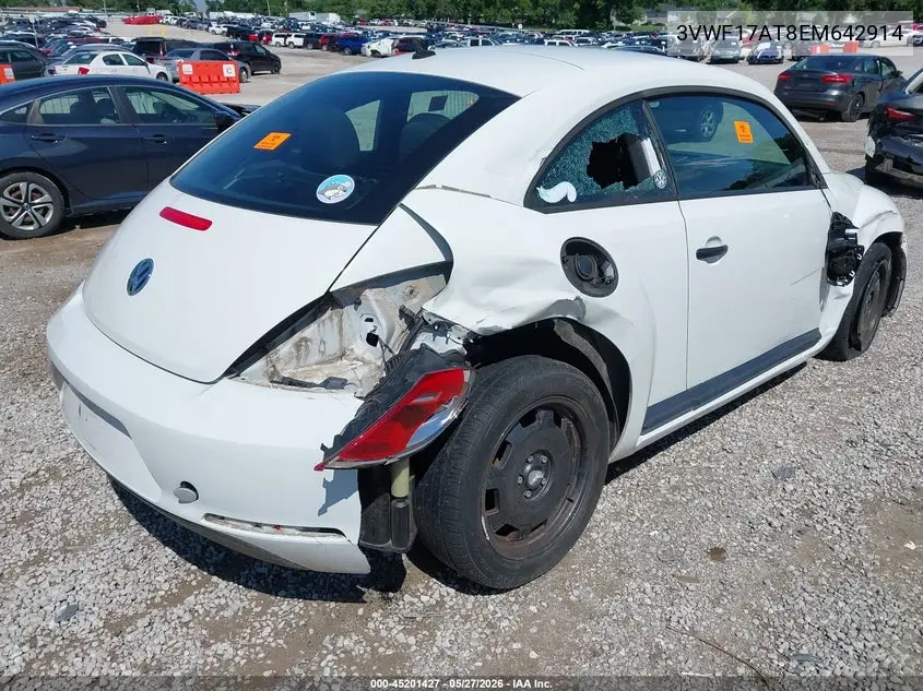 2014 Volkswagen Beetle 1.8T Entry VIN: 3VWF17AT8EM642914 Lot: 45201427
