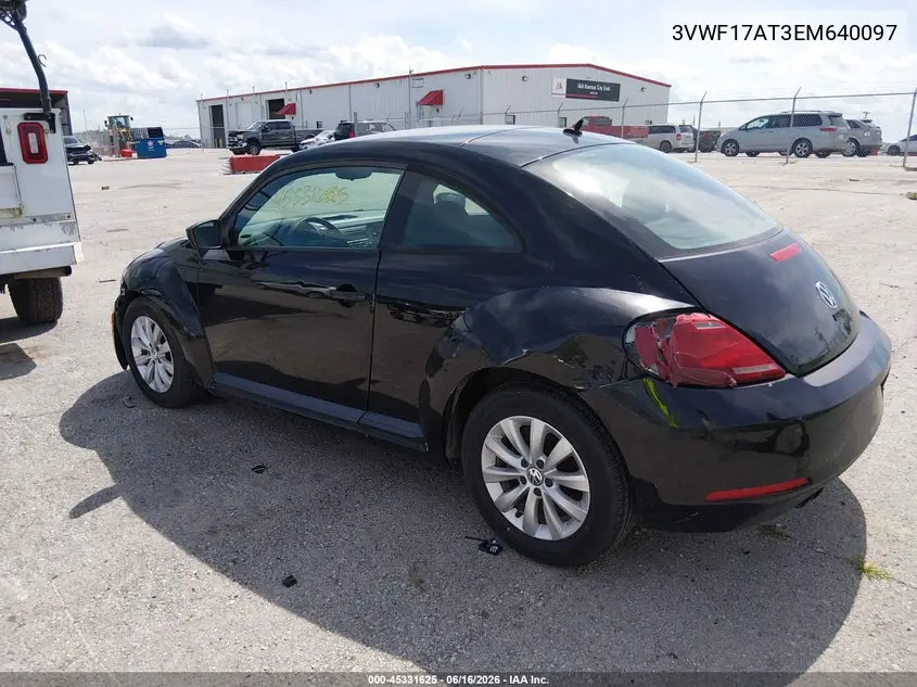 2014 Volkswagen Beetle 1.8T Entry VIN: 3VWF17AT3EM640097 Lot: 45331625