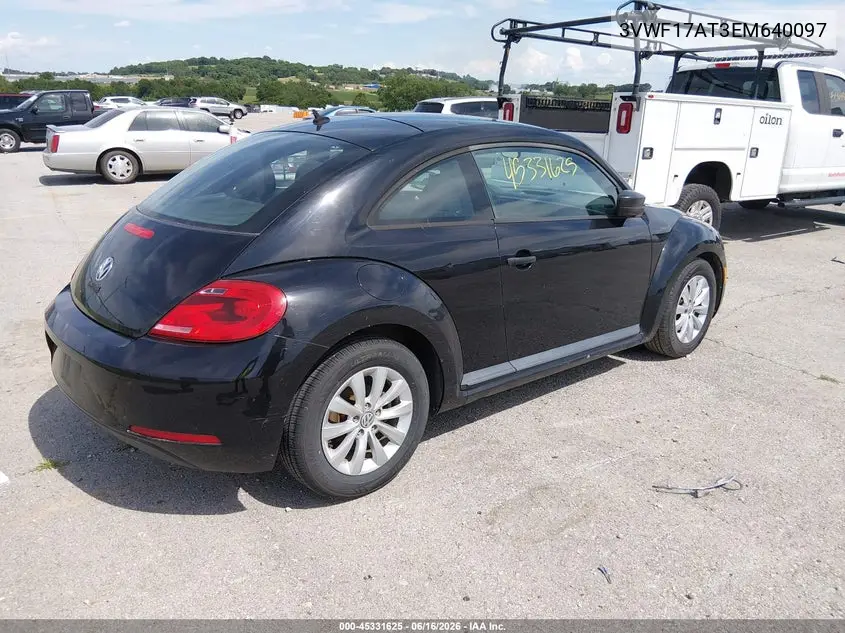 2014 Volkswagen Beetle 1.8T Entry VIN: 3VWF17AT3EM640097 Lot: 45331625