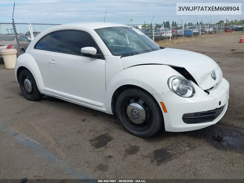 2014 Volkswagen Beetle 2.5L VIN: 3VWJP7ATXEM608904 Lot: 45474587