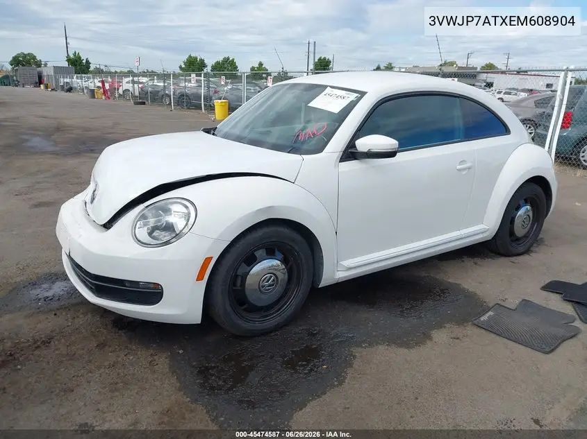 2014 Volkswagen Beetle 2.5L VIN: 3VWJP7ATXEM608904 Lot: 45474587