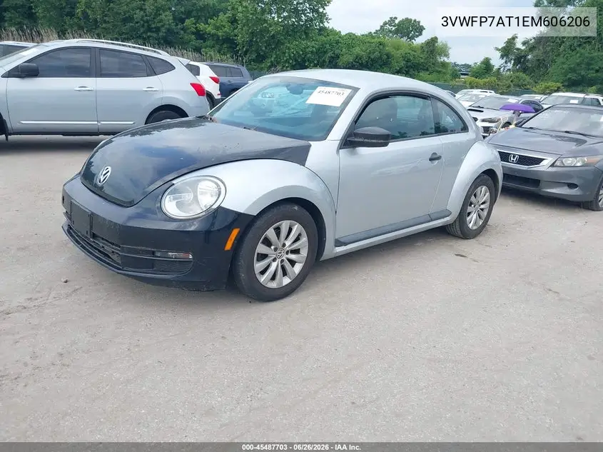 2014 Volkswagen Beetle 2.5L Entry VIN: 3VWFP7AT1EM606206 Lot: 45487703