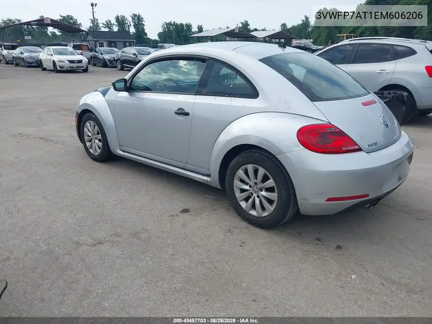 2014 Volkswagen Beetle 2.5L Entry VIN: 3VWFP7AT1EM606206 Lot: 45487703