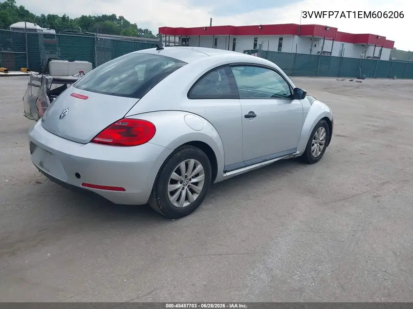 2014 Volkswagen Beetle 2.5L Entry VIN: 3VWFP7AT1EM606206 Lot: 45487703