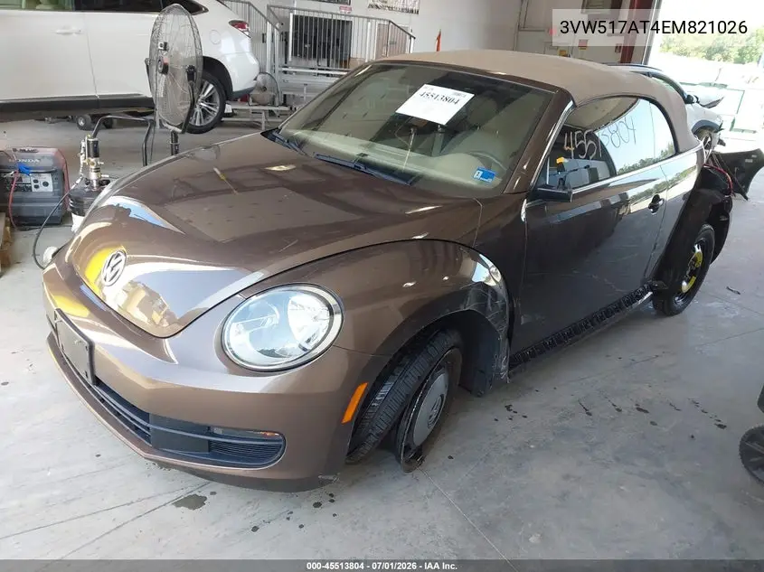 2014 Volkswagen Beetle 1.8T VIN: 3VW517AT4EM821026 Lot: 45513804