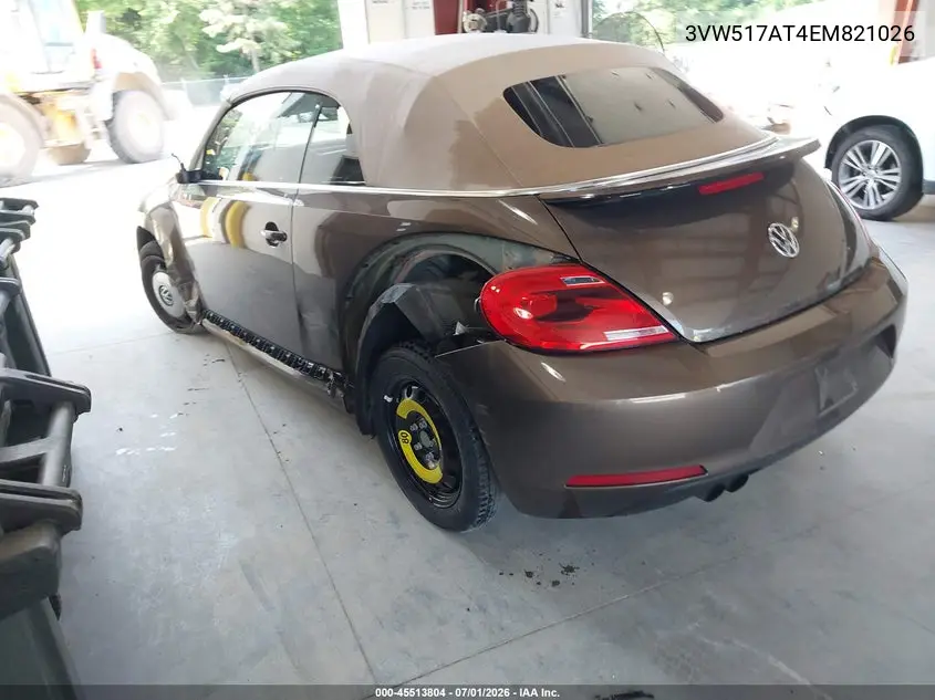 2014 Volkswagen Beetle 1.8T VIN: 3VW517AT4EM821026 Lot: 45513804