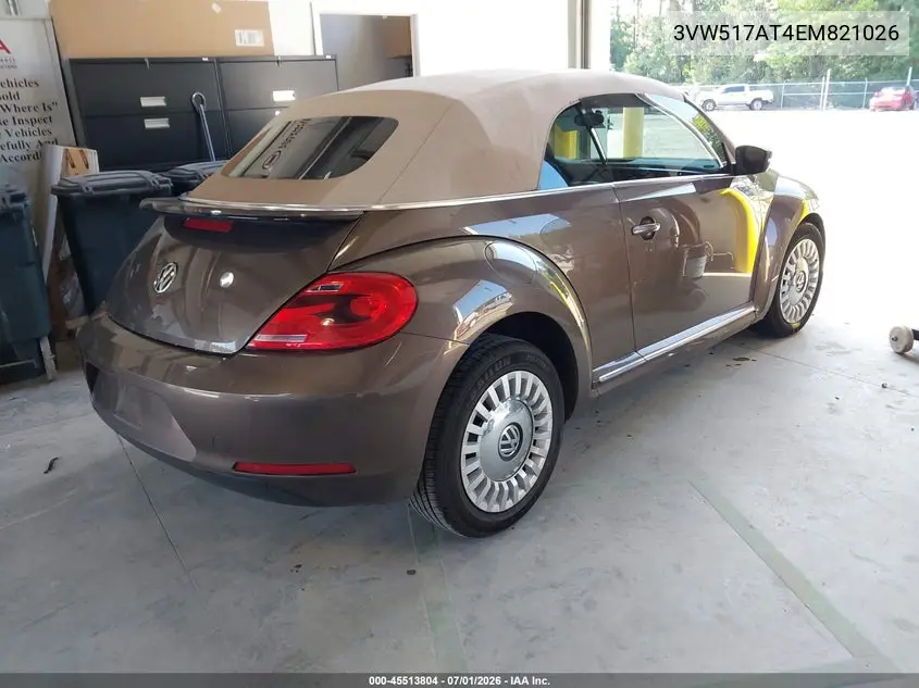 2014 Volkswagen Beetle 1.8T VIN: 3VW517AT4EM821026 Lot: 45513804