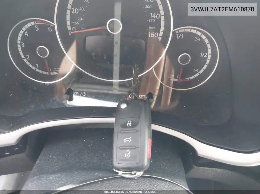 2014 Volkswagen Beetle 2.0L Tdi VIN: 3VWJL7AT2EM610870 Lot: 45545565