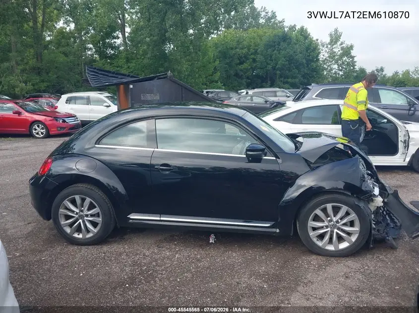 2014 Volkswagen Beetle 2.0L Tdi VIN: 3VWJL7AT2EM610870 Lot: 45545565
