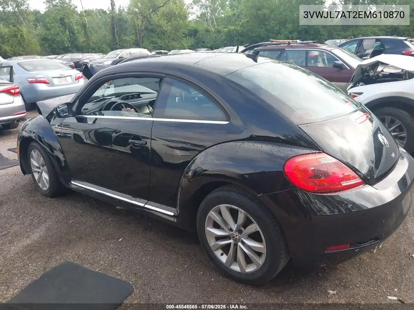2014 Volkswagen Beetle 2.0L Tdi VIN: 3VWJL7AT2EM610870 Lot: 45545565