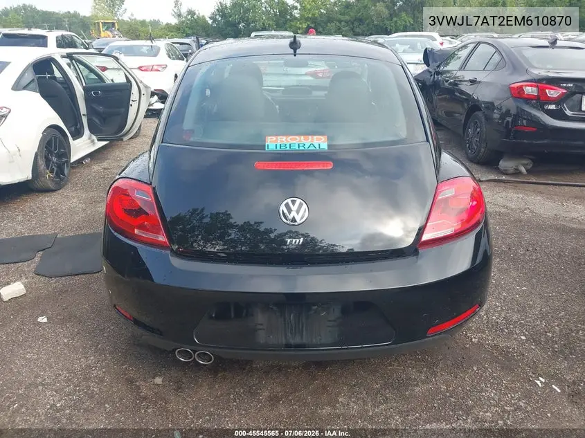 2014 Volkswagen Beetle 2.0L Tdi VIN: 3VWJL7AT2EM610870 Lot: 45545565