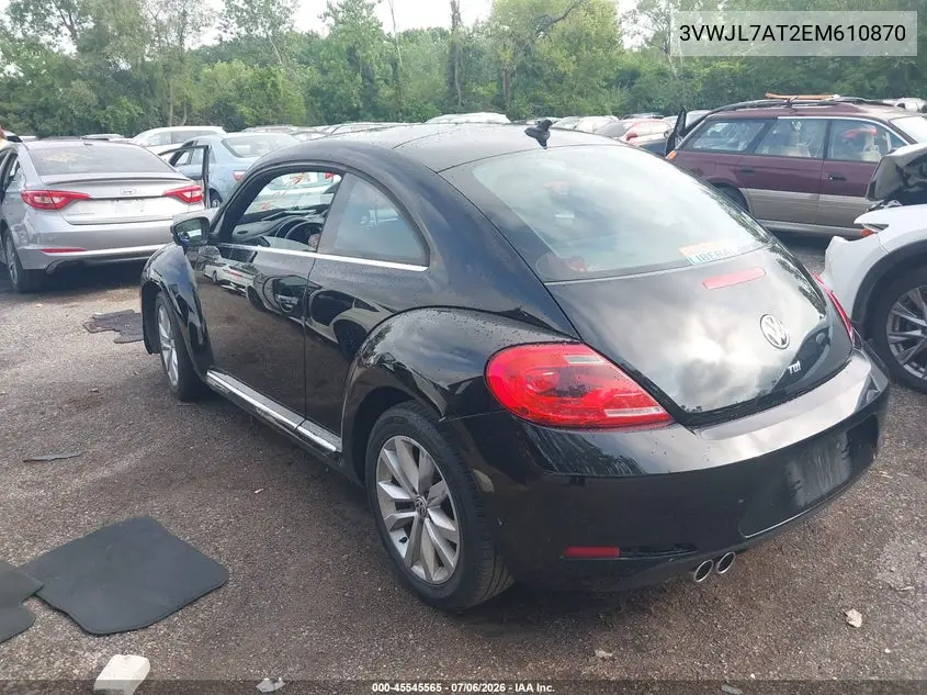 2014 Volkswagen Beetle 2.0L Tdi VIN: 3VWJL7AT2EM610870 Lot: 45545565