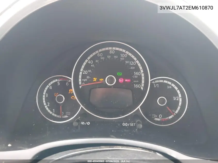 2014 Volkswagen Beetle 2.0L Tdi VIN: 3VWJL7AT2EM610870 Lot: 45545565