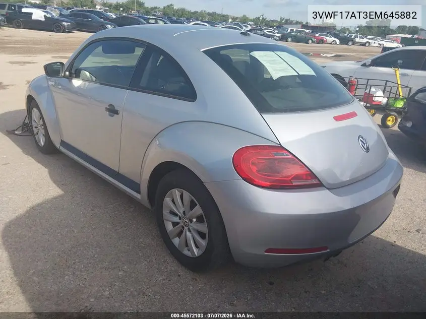 2014 Volkswagen Beetle 1.8T Entry VIN: 3VWF17AT3EM645882 Lot: 45572103
