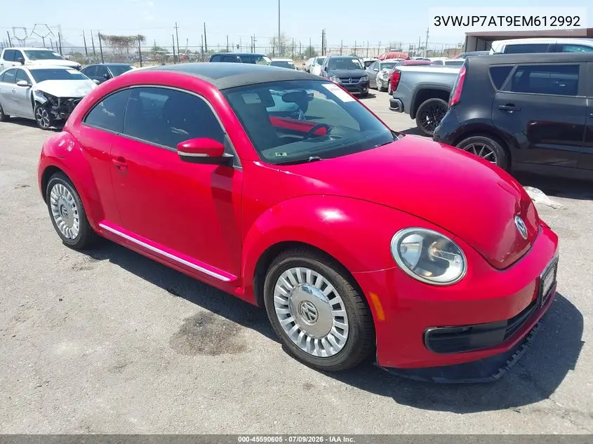 2014 Volkswagen Beetle 2.5L VIN: 3VWJP7AT9EM612992 Lot: 45590605