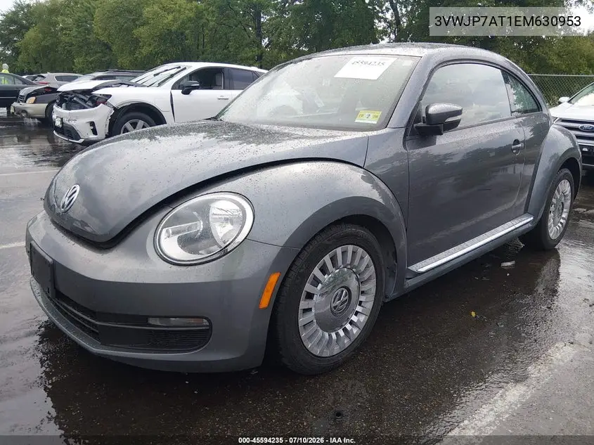 2014 Volkswagen Beetle 2.5L VIN: 3VWJP7AT1EM630953 Lot: 45594235