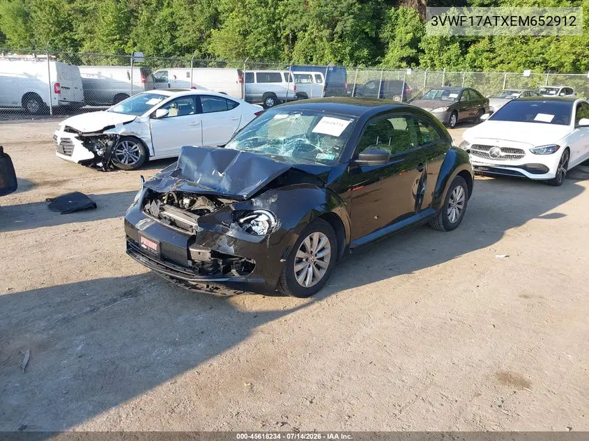 2014 Volkswagen Beetle 1.8T Entry VIN: 3VWF17ATXEM652912 Lot: 45618234