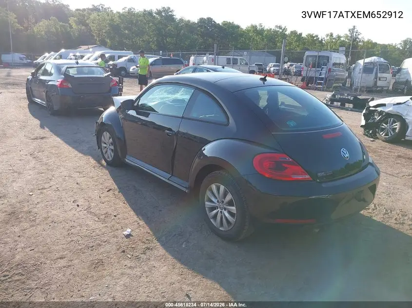 2014 Volkswagen Beetle 1.8T Entry VIN: 3VWF17ATXEM652912 Lot: 45618234