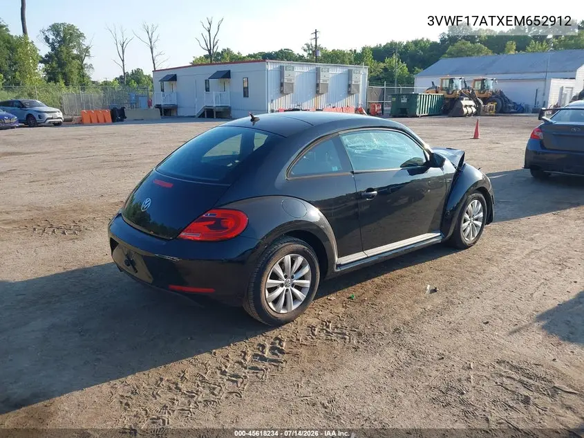 2014 Volkswagen Beetle 1.8T Entry VIN: 3VWF17ATXEM652912 Lot: 45618234