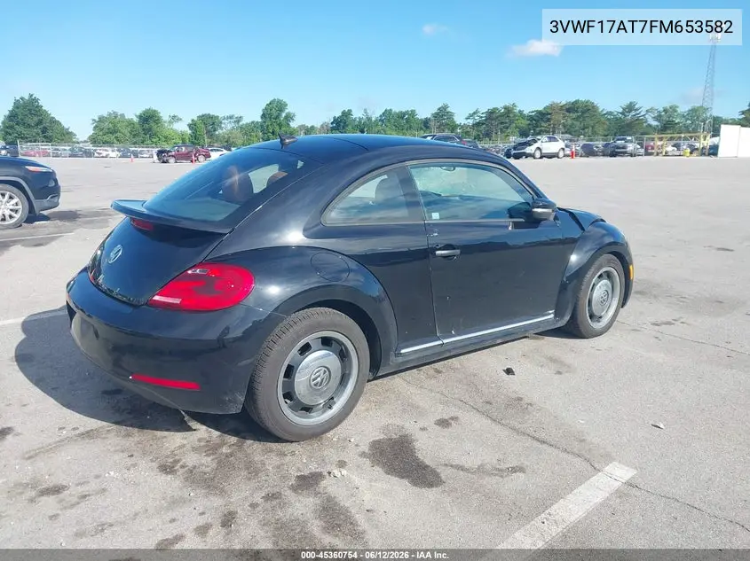2015 Volkswagen Beetle 1.8T Classic VIN: 3VWF17AT7FM653582 Lot: 45360754