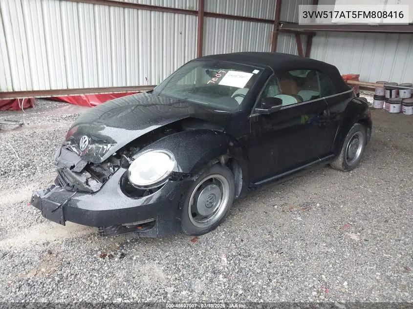 2015 Volkswagen Beetle 1.8T Classic VIN: 3VW517AT5FM808416 Lot: 45607007