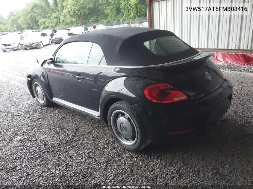 2015 Volkswagen Beetle 1.8T Classic VIN: 3VW517AT5FM808416 Lot: 45607007