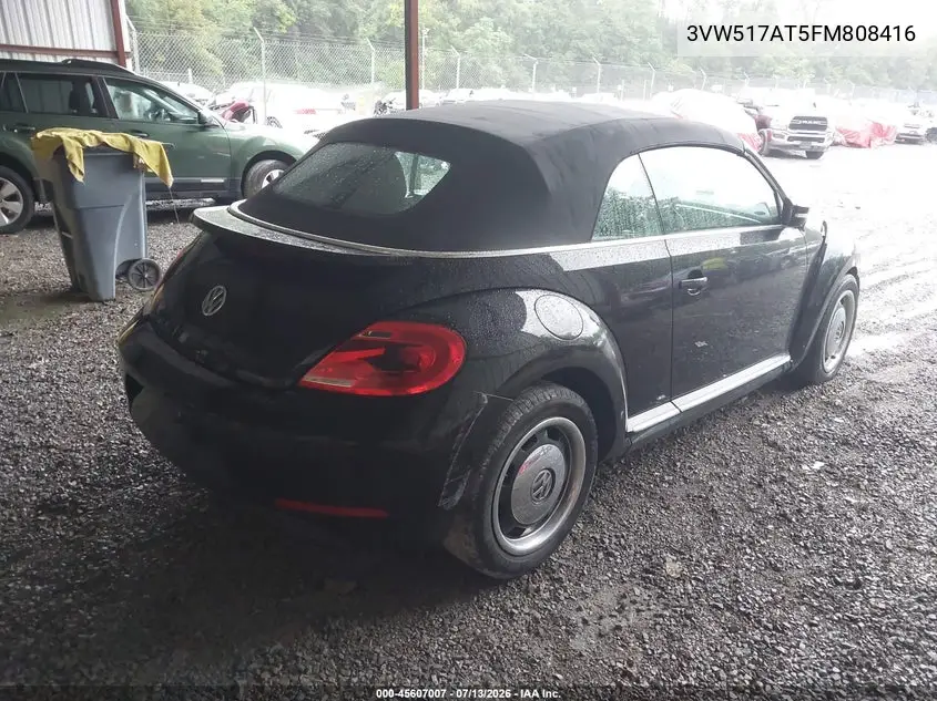 2015 Volkswagen Beetle 1.8T Classic VIN: 3VW517AT5FM808416 Lot: 45607007