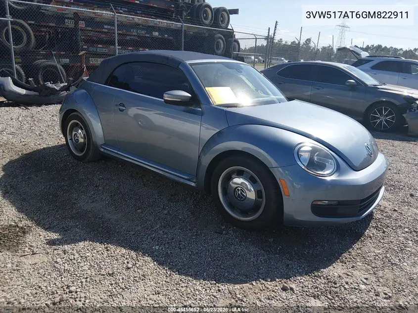 2016 Volkswagen Beetle 1.8T Denim VIN: 3VW517AT6GM822911 Lot: 45455652