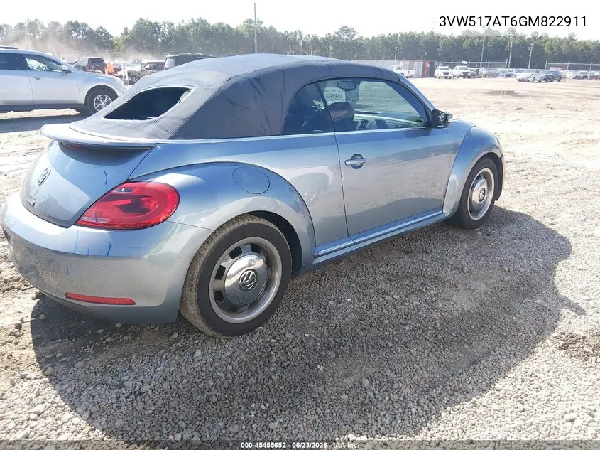 2016 Volkswagen Beetle 1.8T Denim VIN: 3VW517AT6GM822911 Lot: 45455652