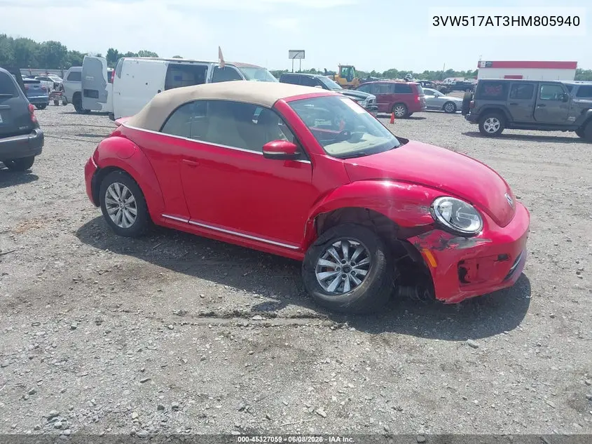 2017 Volkswagen Beetle #Pinkbeetle/1.8T Classic/1.8T S/1.8T Se/1.8T Sel VIN: 3VW517AT3HM805940 Lot: 45327059