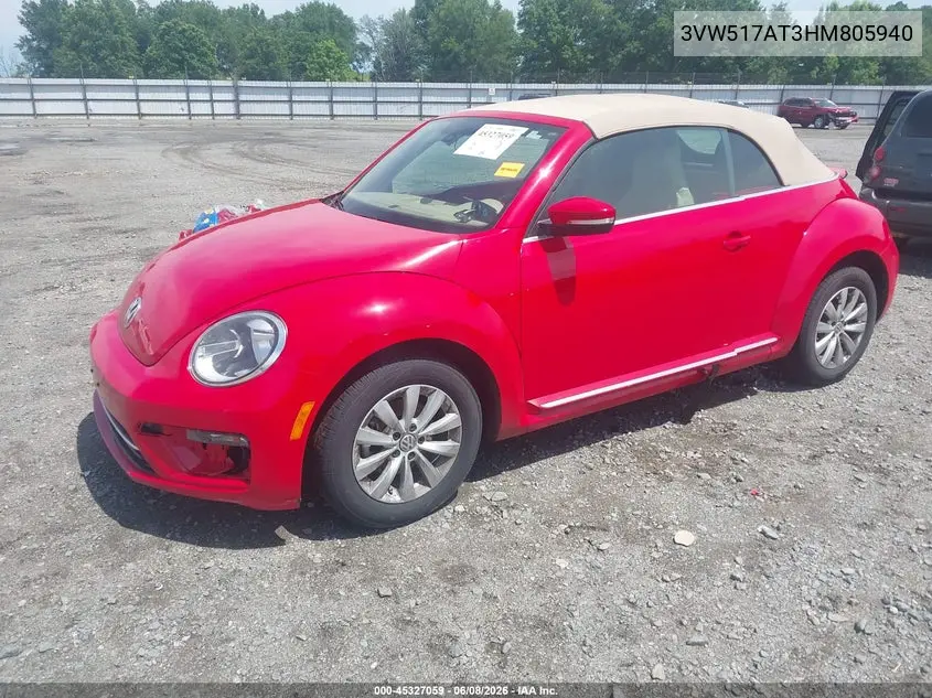 2017 Volkswagen Beetle #Pinkbeetle/1.8T Classic/1.8T S/1.8T Se/1.8T Sel VIN: 3VW517AT3HM805940 Lot: 45327059