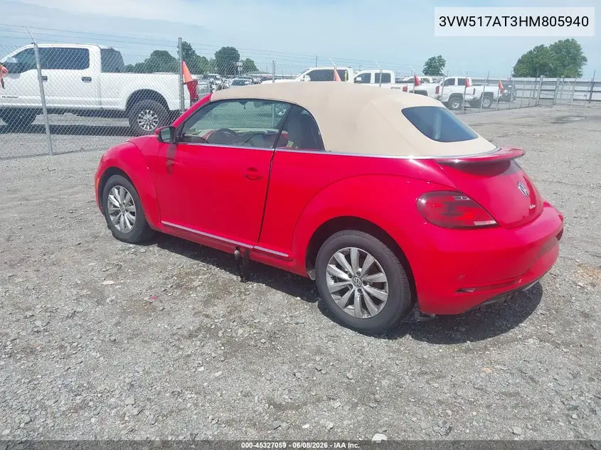 2017 Volkswagen Beetle #Pinkbeetle/1.8T Classic/1.8T S/1.8T Se/1.8T Sel VIN: 3VW517AT3HM805940 Lot: 45327059