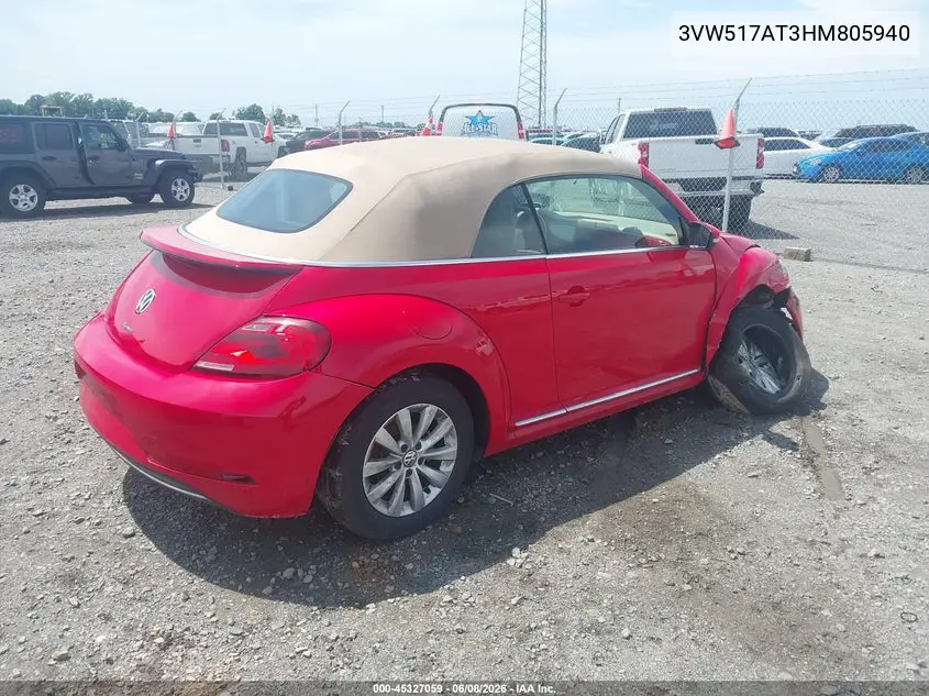 2017 Volkswagen Beetle #Pinkbeetle/1.8T Classic/1.8T S/1.8T Se/1.8T Sel VIN: 3VW517AT3HM805940 Lot: 45327059