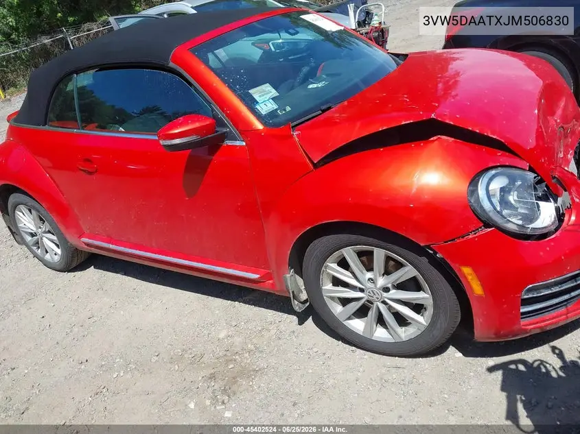 2018 Volkswagen Beetle 2.0T Coast/2.0T S/2.0T Se VIN: 3VW5DAATXJM506830 Lot: 45402524