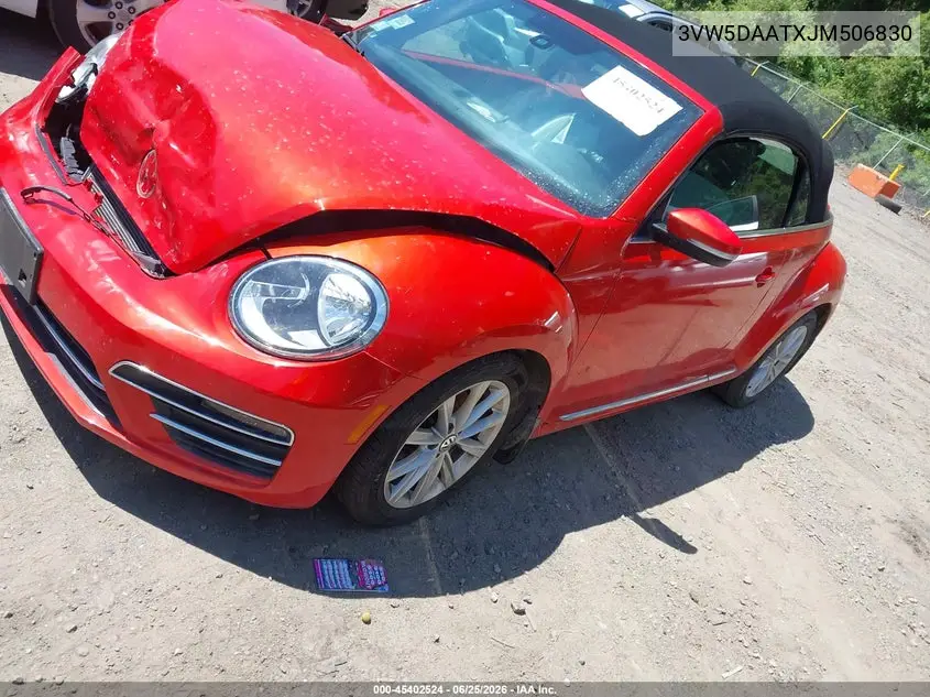 2018 Volkswagen Beetle 2.0T Coast/2.0T S/2.0T Se VIN: 3VW5DAATXJM506830 Lot: 45402524