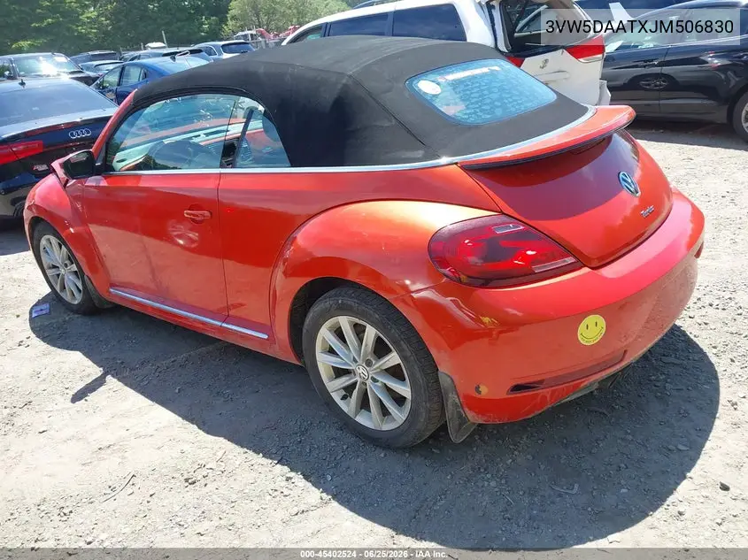 2018 Volkswagen Beetle 2.0T Coast/2.0T S/2.0T Se VIN: 3VW5DAATXJM506830 Lot: 45402524