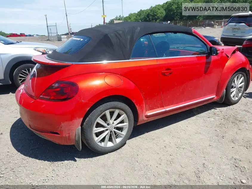 2018 Volkswagen Beetle 2.0T Coast/2.0T S/2.0T Se VIN: 3VW5DAATXJM506830 Lot: 45402524