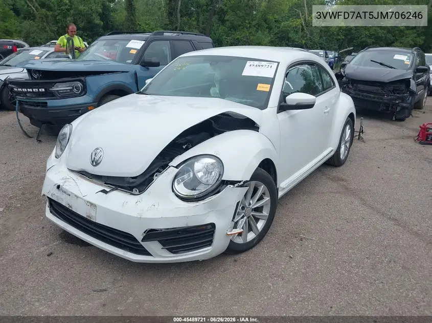 2018 Volkswagen Beetle 2.0T Coast/2.0T S VIN: 3VWFD7AT5JM706246 Lot: 45489721