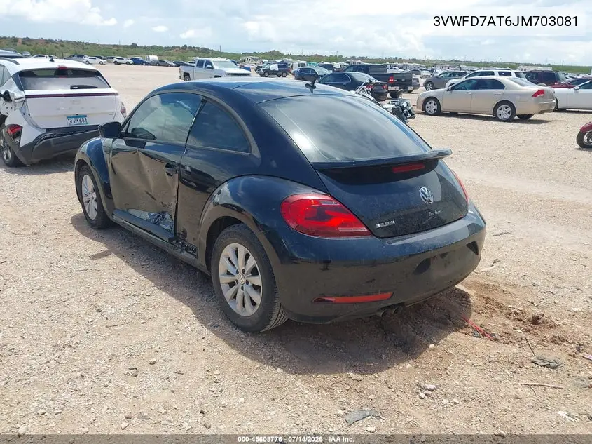 2018 Volkswagen Beetle 2.0T Coast/2.0T S VIN: 3VWFD7AT6JM703081 Lot: 45608776