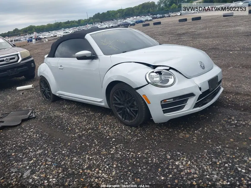 2019 Volkswagen Beetle 2.0T Final Edition Se/2.0T Final Edition Sel/2.0T S/2.0T Se VIN: 3VW5DAAT9KM502253 Lot: 45414655